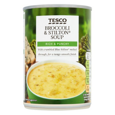 Tesco brocolli and stilton soup 400g