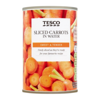 Tesco sliced carrots 300g