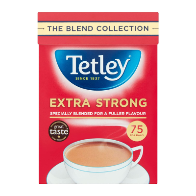 thumbnail image 2 of Tetley Extra Strong Tea Bags - 75 Count (Caffeinated, Made In UK) 2 of 4