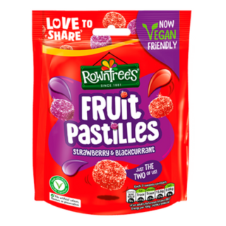 Rowntrees fruit pastilles strawberry and black currant 150g