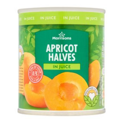 Morrison apricot halves in juice 225g