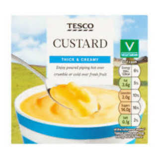 Tesco ready to serve custard 500g