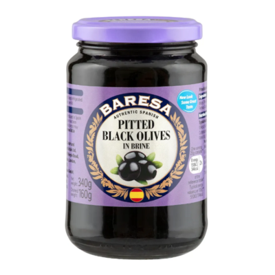 Baresa pittied black olives in brine 340g