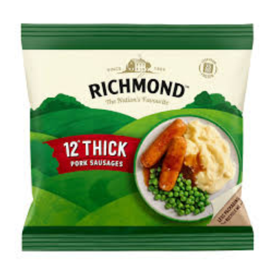 Richmond 12 thick Irish pork sausages 516g (for angeles area delivery /store pick up only)